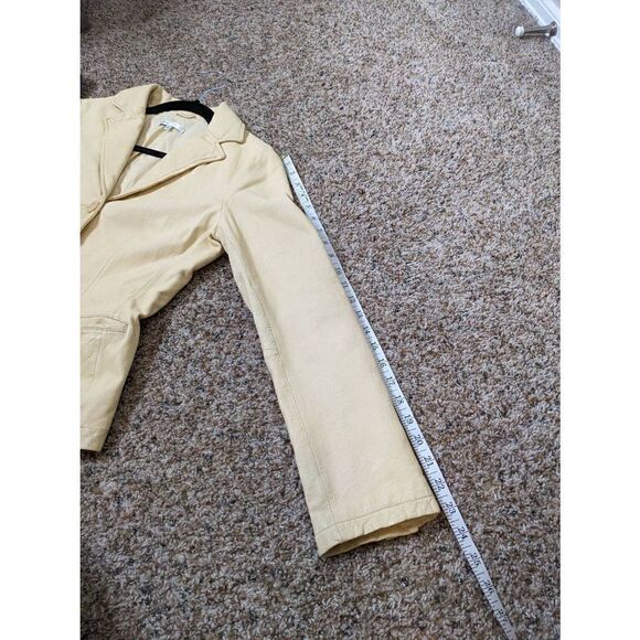 Vince Buttermilk Yellow Leather Jacket 6 - Picture 4 of 16